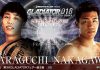 2022年6月26日BODYMAKERpresents GLADIATOR 018 in OSAKA RIZIN TRIGGER 2ndで勝利した中川がGLADIATORフェザー級王者原口と対戦。”ローリングサンダー”島村裕が初参戦。